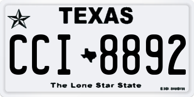 TX license plate CCI8892