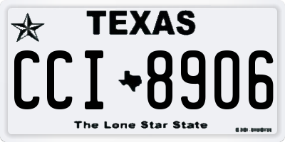 TX license plate CCI8906