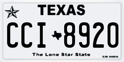 TX license plate CCI8920