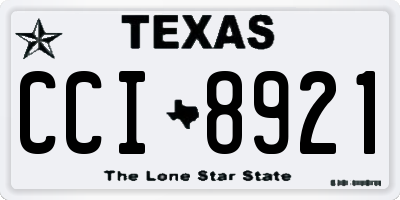 TX license plate CCI8921