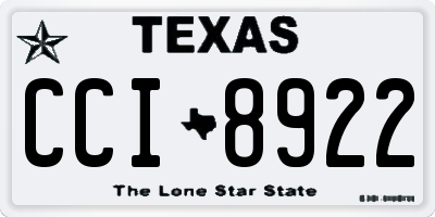TX license plate CCI8922