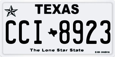 TX license plate CCI8923