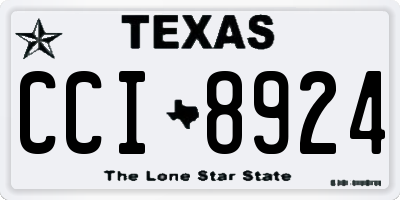 TX license plate CCI8924