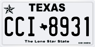 TX license plate CCI8931