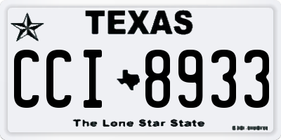 TX license plate CCI8933