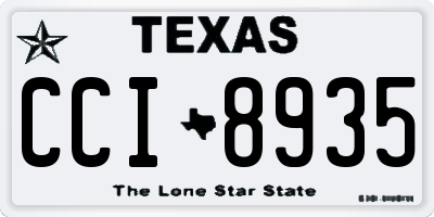 TX license plate CCI8935