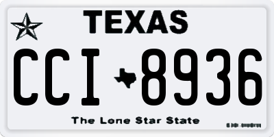 TX license plate CCI8936