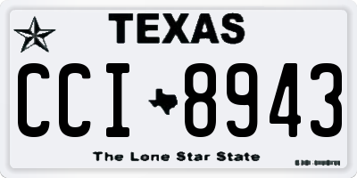 TX license plate CCI8943