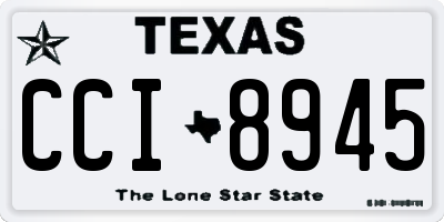 TX license plate CCI8945