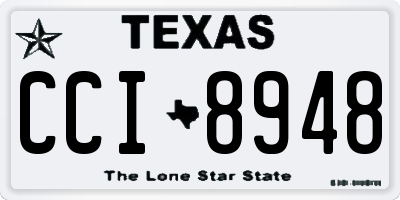 TX license plate CCI8948