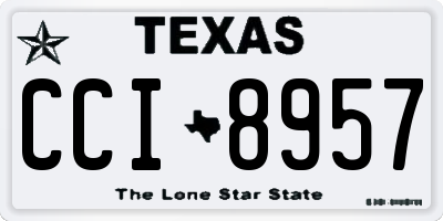 TX license plate CCI8957