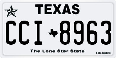 TX license plate CCI8963