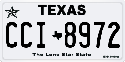 TX license plate CCI8972