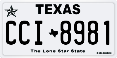 TX license plate CCI8981