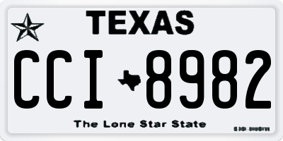 TX license plate CCI8982