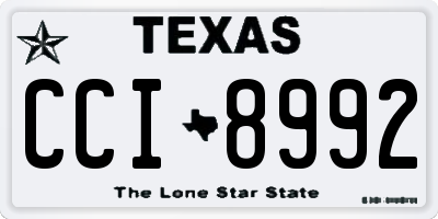 TX license plate CCI8992