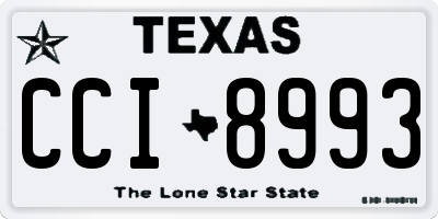 TX license plate CCI8993