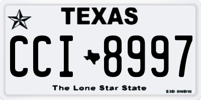 TX license plate CCI8997
