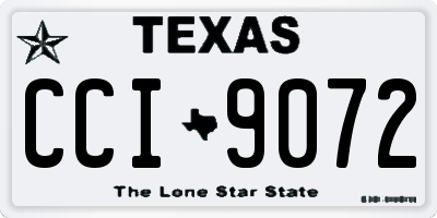 TX license plate CCI9072