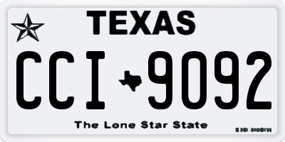 TX license plate CCI9092
