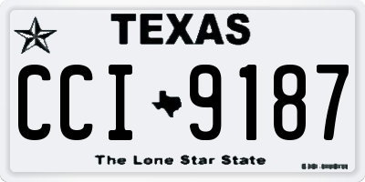 TX license plate CCI9187