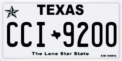 TX license plate CCI9200
