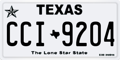 TX license plate CCI9204