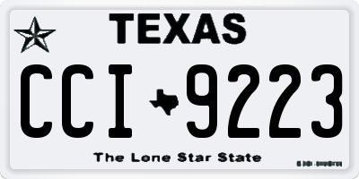 TX license plate CCI9223