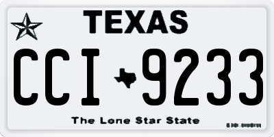 TX license plate CCI9233