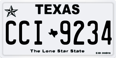 TX license plate CCI9234