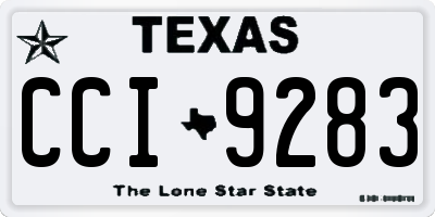 TX license plate CCI9283