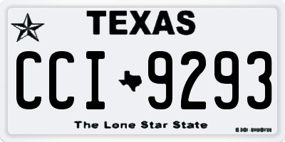 TX license plate CCI9293