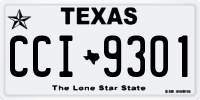 TX license plate CCI9301
