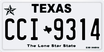 TX license plate CCI9314