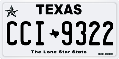 TX license plate CCI9322