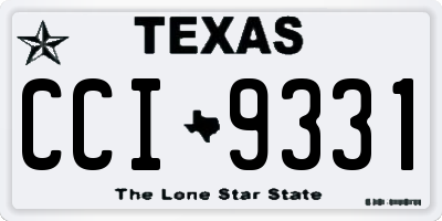 TX license plate CCI9331