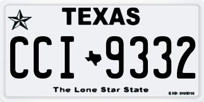 TX license plate CCI9332