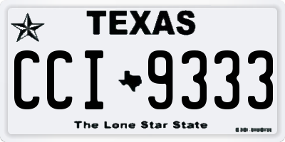 TX license plate CCI9333