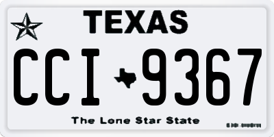 TX license plate CCI9367