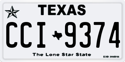 TX license plate CCI9374