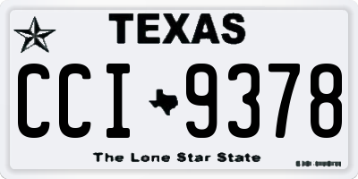 TX license plate CCI9378