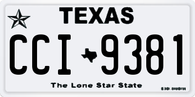 TX license plate CCI9381