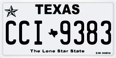 TX license plate CCI9383