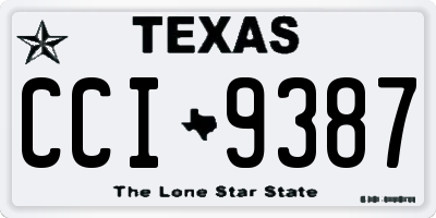 TX license plate CCI9387