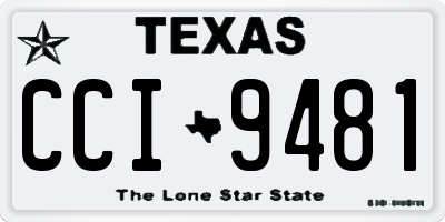 TX license plate CCI9481