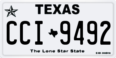 TX license plate CCI9492
