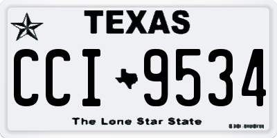 TX license plate CCI9534