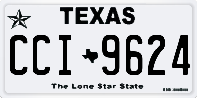 TX license plate CCI9624