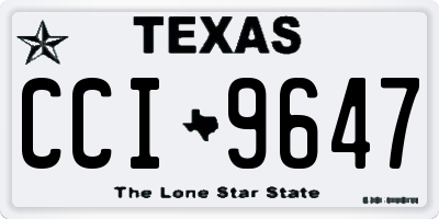 TX license plate CCI9647