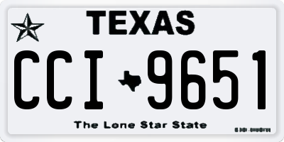 TX license plate CCI9651